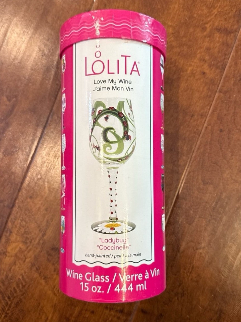 Lolita 'Love My Wine' Hand-Painted Wine Glass